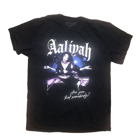 Aaliyah Official Merch ARE YOU THAT SOMEBODY? T Shirt Black‎ M - Picture 1 of 4